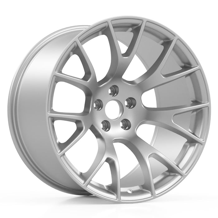 20x11 Hellcat Matte Silver Staggered Wheels & Vicrez Performance VCORSA 305/35ZR20 & 315/35ZR20 All Season VT101 Tire Package vzn125399 | Dodge Durango Widebody 2011-2024